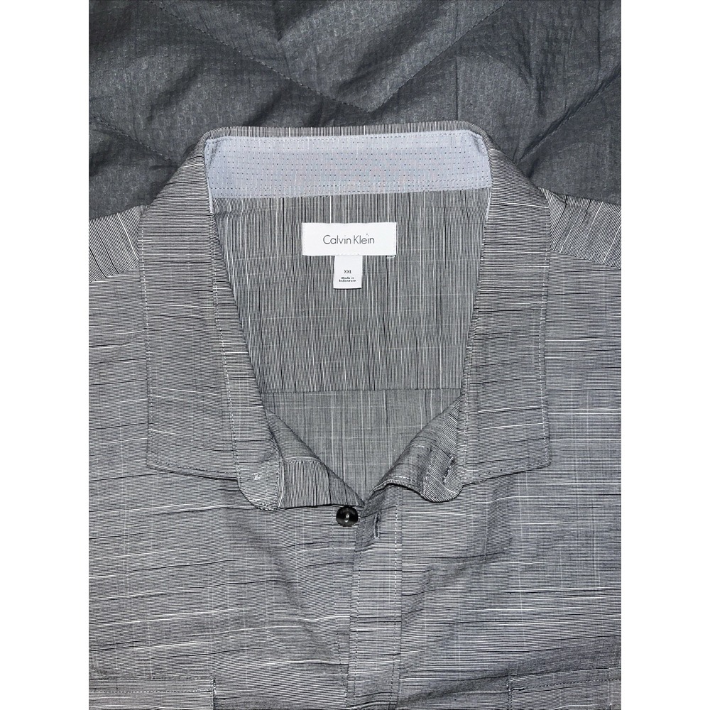 Calvin Klein Men's Button Down Casual Shirt Grey XXL
